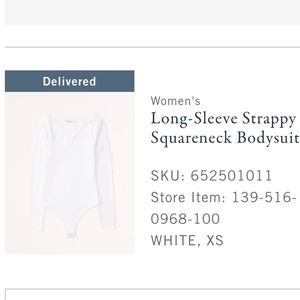 NWT Abercrombie Strappy Square Neck Long Sleeve Bodysuit